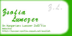 zsofia lunczer business card